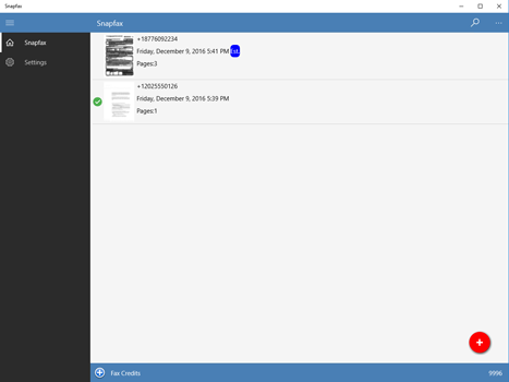 Screenshot of Snapfax for Windows