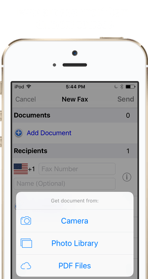 Fax your document from different sources